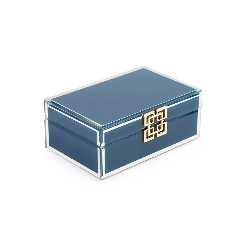 Urban Decor Jewellery Storage Box – Soft Blue Velvet Interior 1