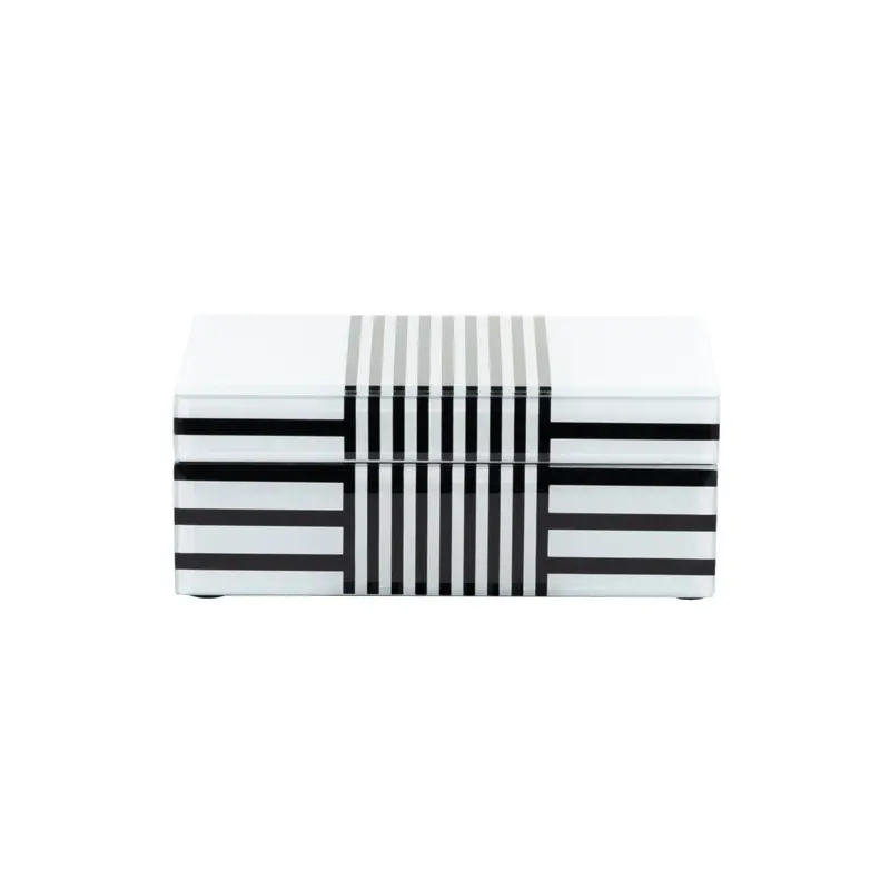 Urban Decor Riges Compact Accessory Box – Black And White Geometric Design 1