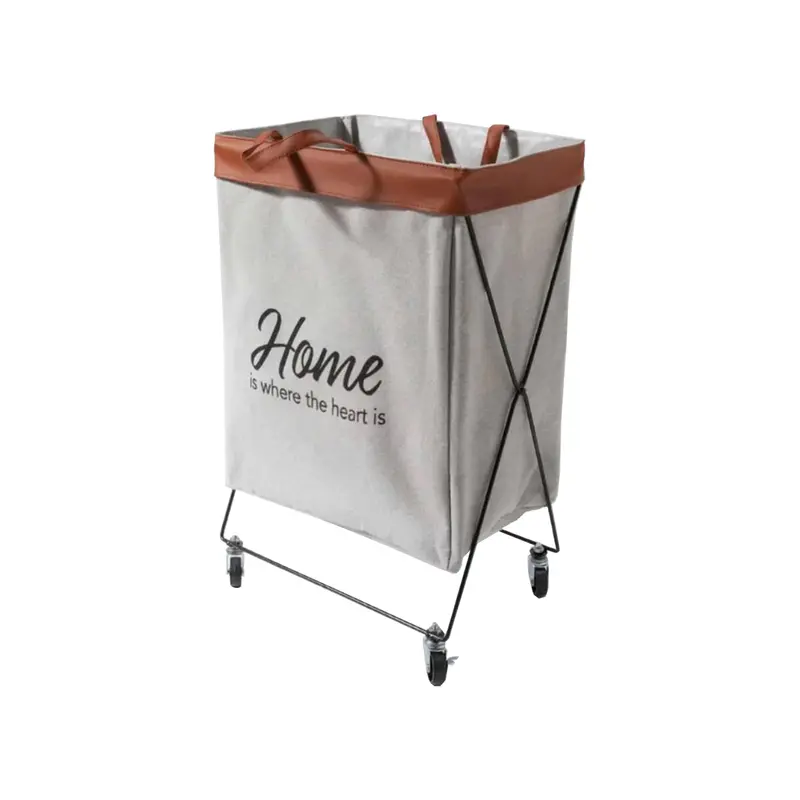 Urban Decor Rolling Grey Laundry Bin With Wheels 1