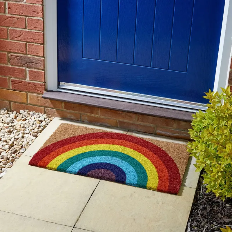 Vibrant Rainbow Coir Outdoor Rug (45 X 75 Cm) 1