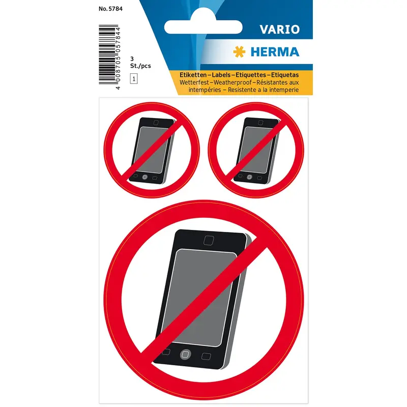 Weatherproof 'No Mobile Phones' Safety Sign – Outdoor-Grade Label (Ref: 5784) 1