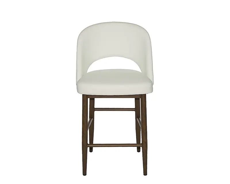 White Henrick Counter Stool With Crisp Contemporary Look 1