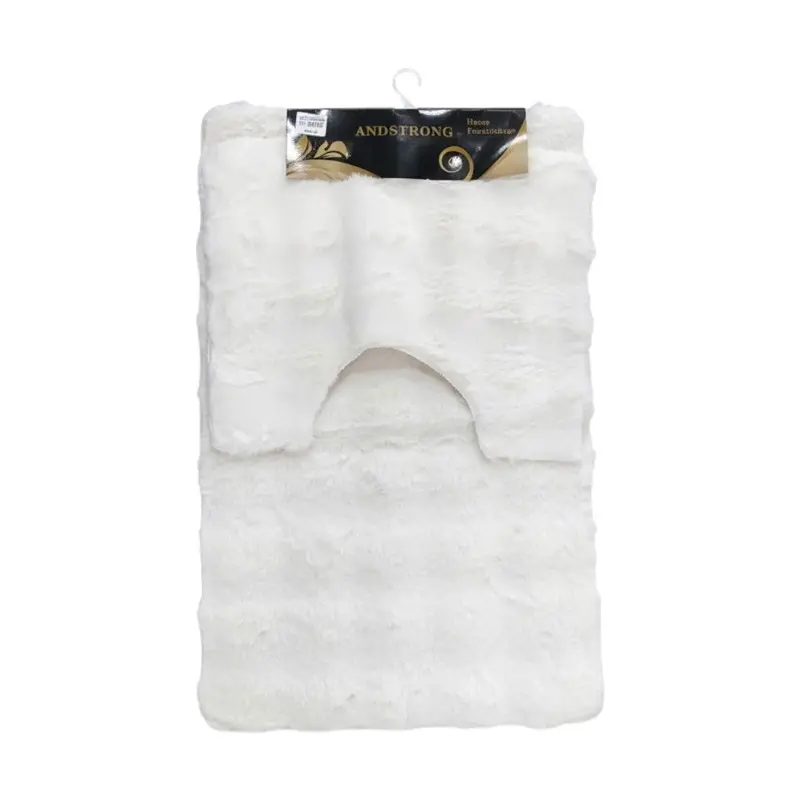 White Two-Piece Bathroom Mat Set 1